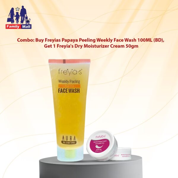 Combo: Buy Freyias Papaya Peeling Weekly Face Wash 100ML (BD) & Freyia's Dry Moisturizer Cream 50gm
